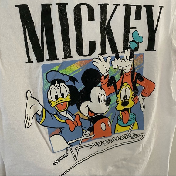 Disney Mickey Mouse & Friends Vintage Inspired White Graphic T-Shirt Small - Picture 3 of 4